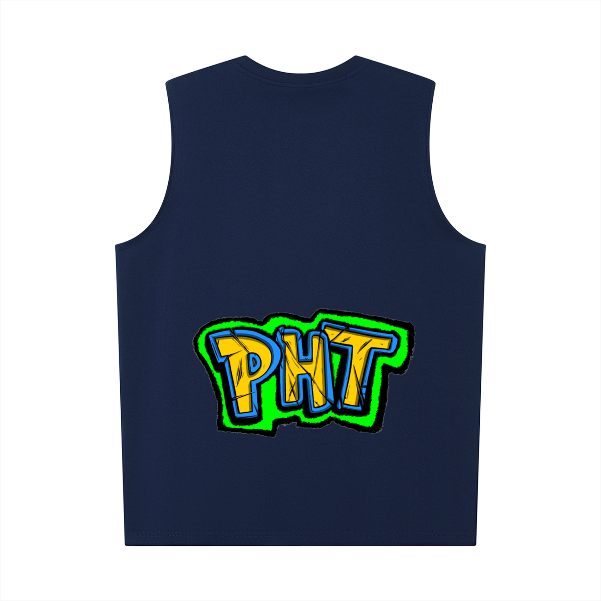 PHT Oversized Cotton Tank B&W Logo
