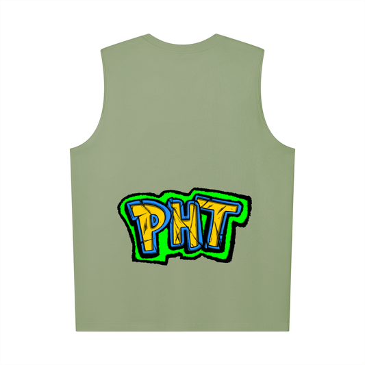 PHT Oversized Cotton Tank B&W Logo