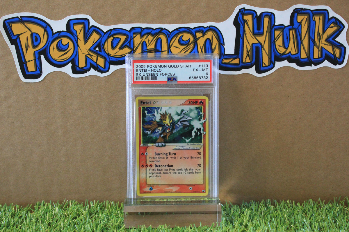 2005 Gold Star Entei Holo #113 EX Unseen Forces PSA 6 VERY LOW POP