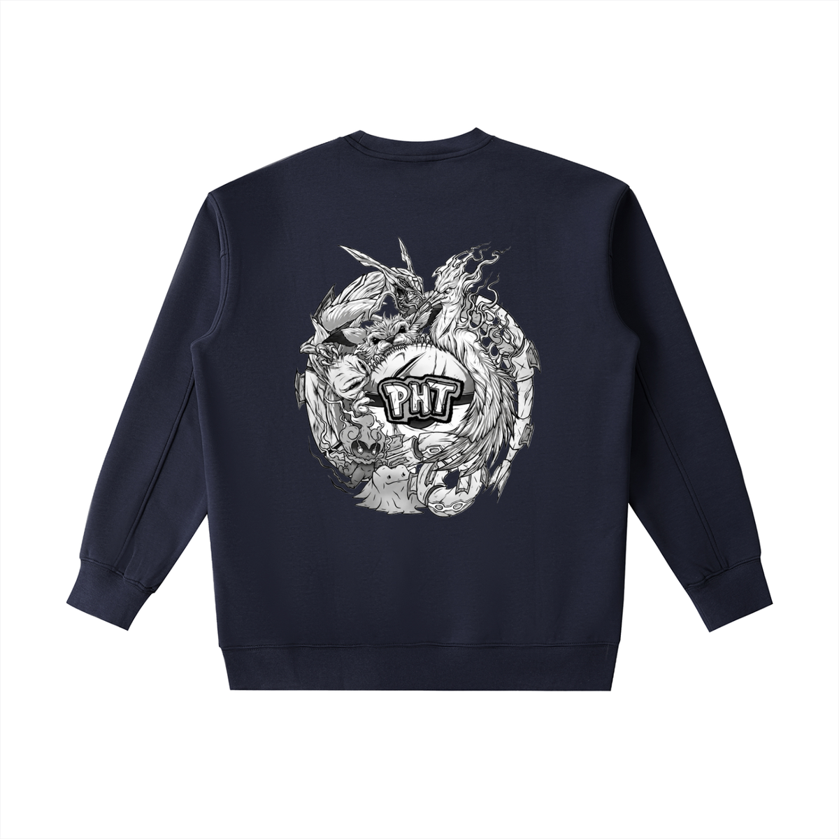 PHT Essential Heavyweight Crewneck Sweatshirt B&W Logo