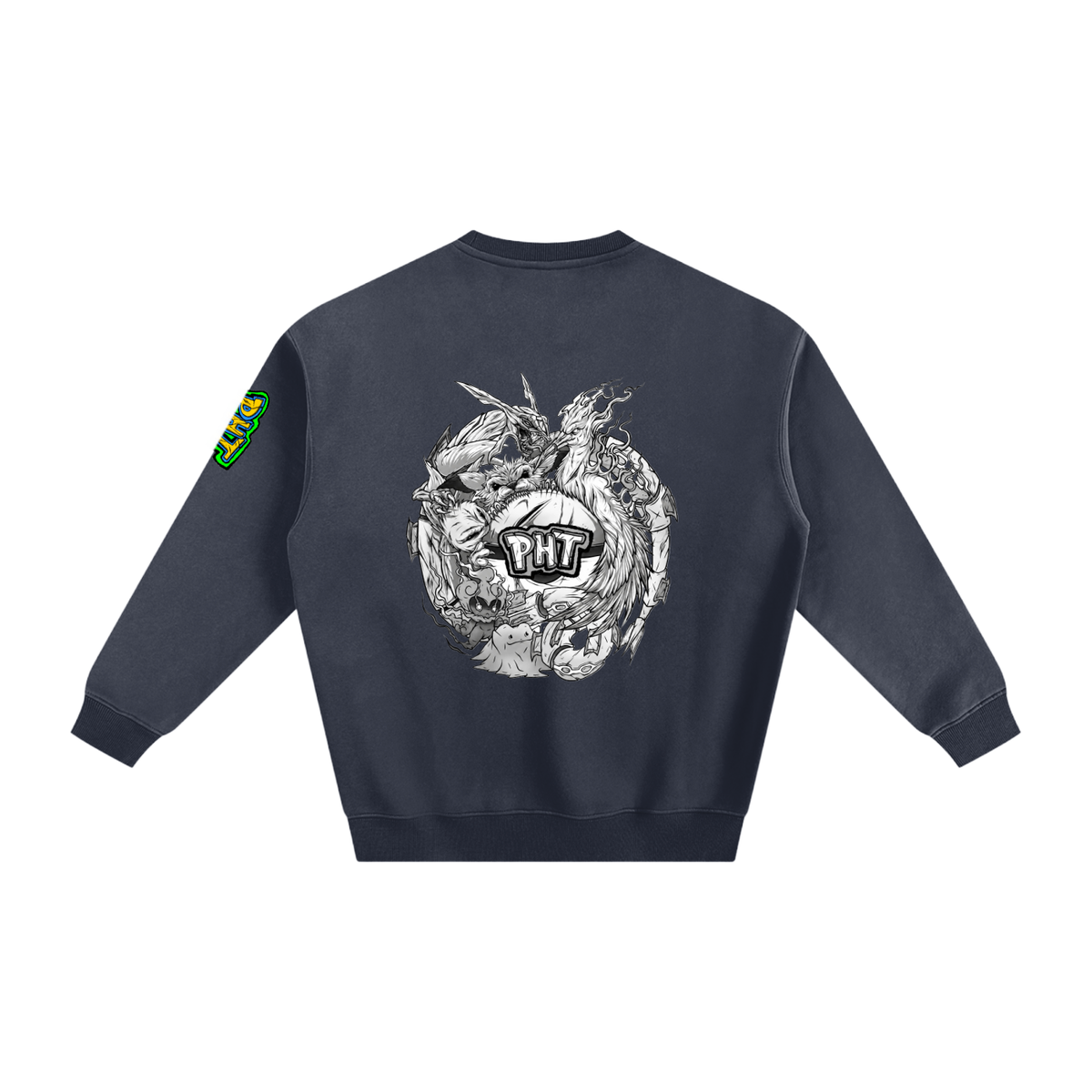 PHT Fleeced Sweatshirt B&W Logo