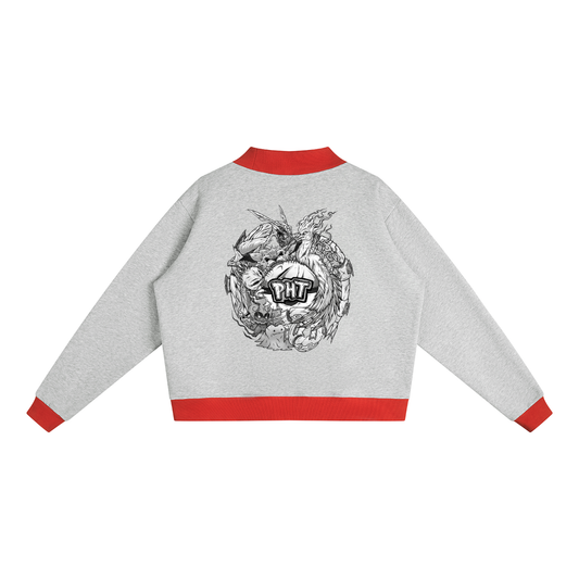 PHT Women’s Mock Neck Crewneck Sweatshirt B&W Logo