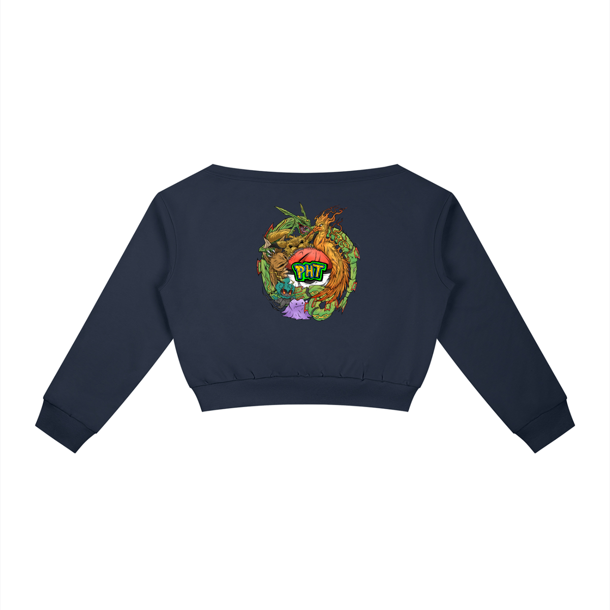 PHT Women's Off-Shoulder Sweatshirt Colour Logo
