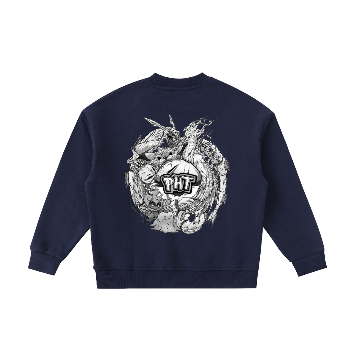PHT Fleece Kids' Crewneck Sweatshirt B&W Logo