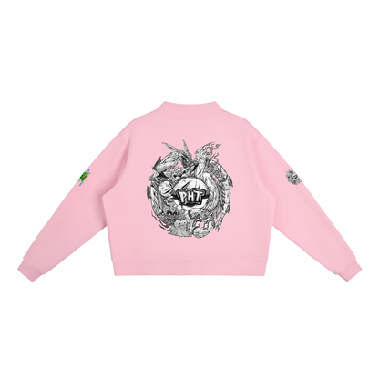 PHT Fleece Mock-Neck Crew Sweatshirt B&W Logo