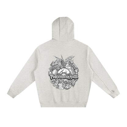 PHT Fleeced High Neck Hoodie B&W Logo