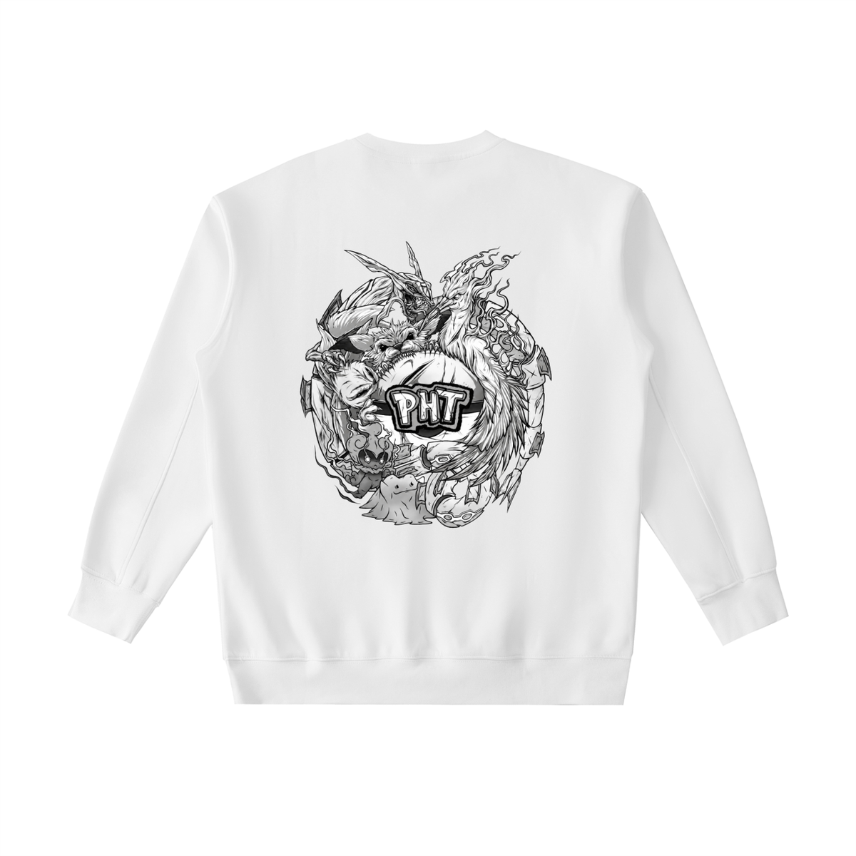 PHT Essential Heavyweight Crewneck Sweatshirt B&W Logo