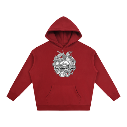 PHT Oversize Fleeced Hoodie B&W Logo