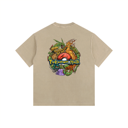 PHT  Vintage Washed Oversized Cotton T-Shirt Colour Logo