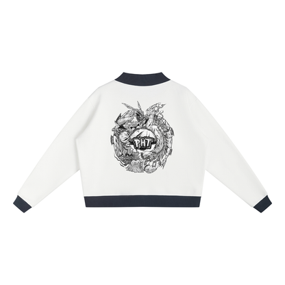 PHT Women’s Mock Neck Crewneck Sweatshirt B&W Logo