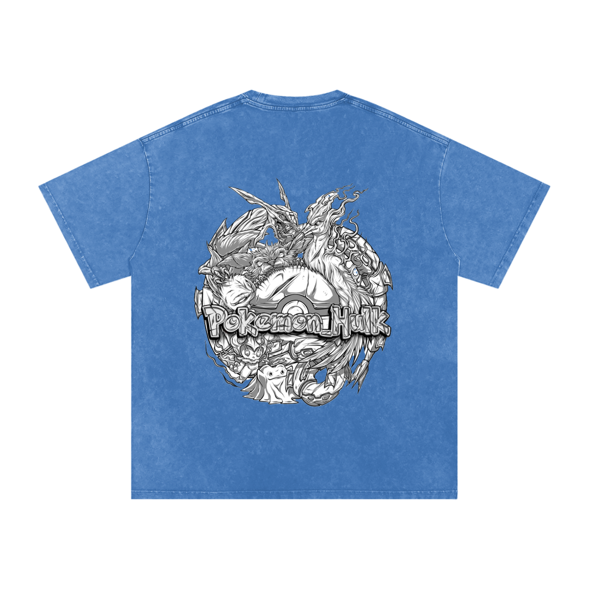 PHT Snow Washed Oversized Cotton T-Shirt B&W Logo