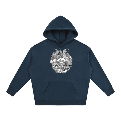 PHT Oversize Fleeced Hoodie B&W Logo
