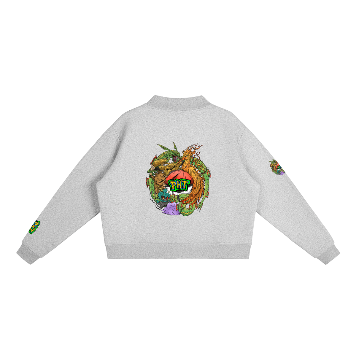 PHT Fleece Mock-Neck Crew Sweatshirt Colour Logo