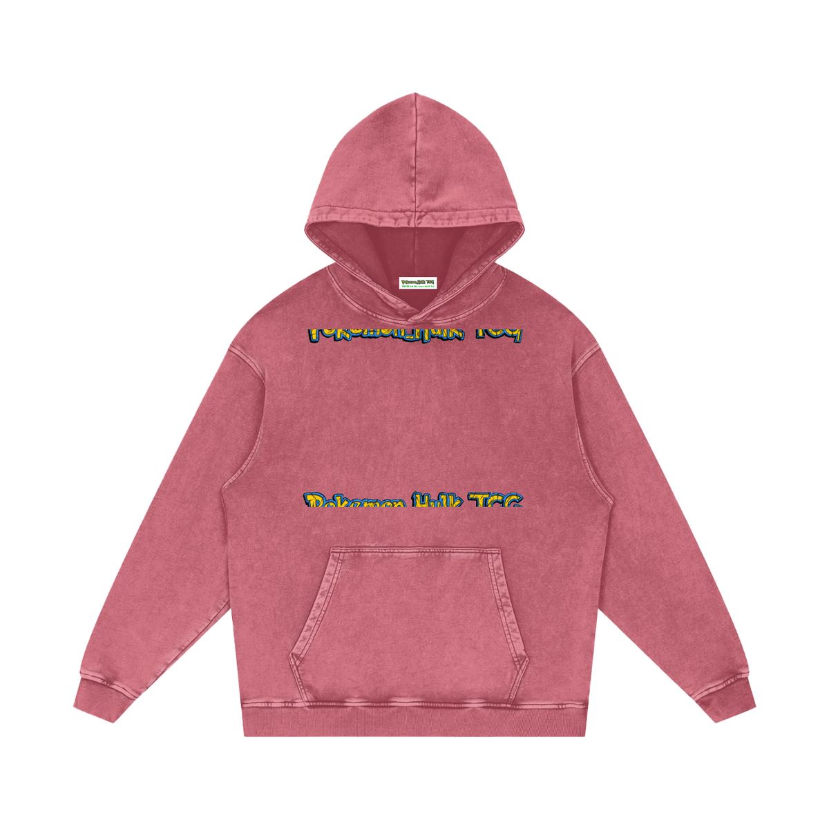 PHT Snow Washed Loose Cotton Hoodie Colour Logo