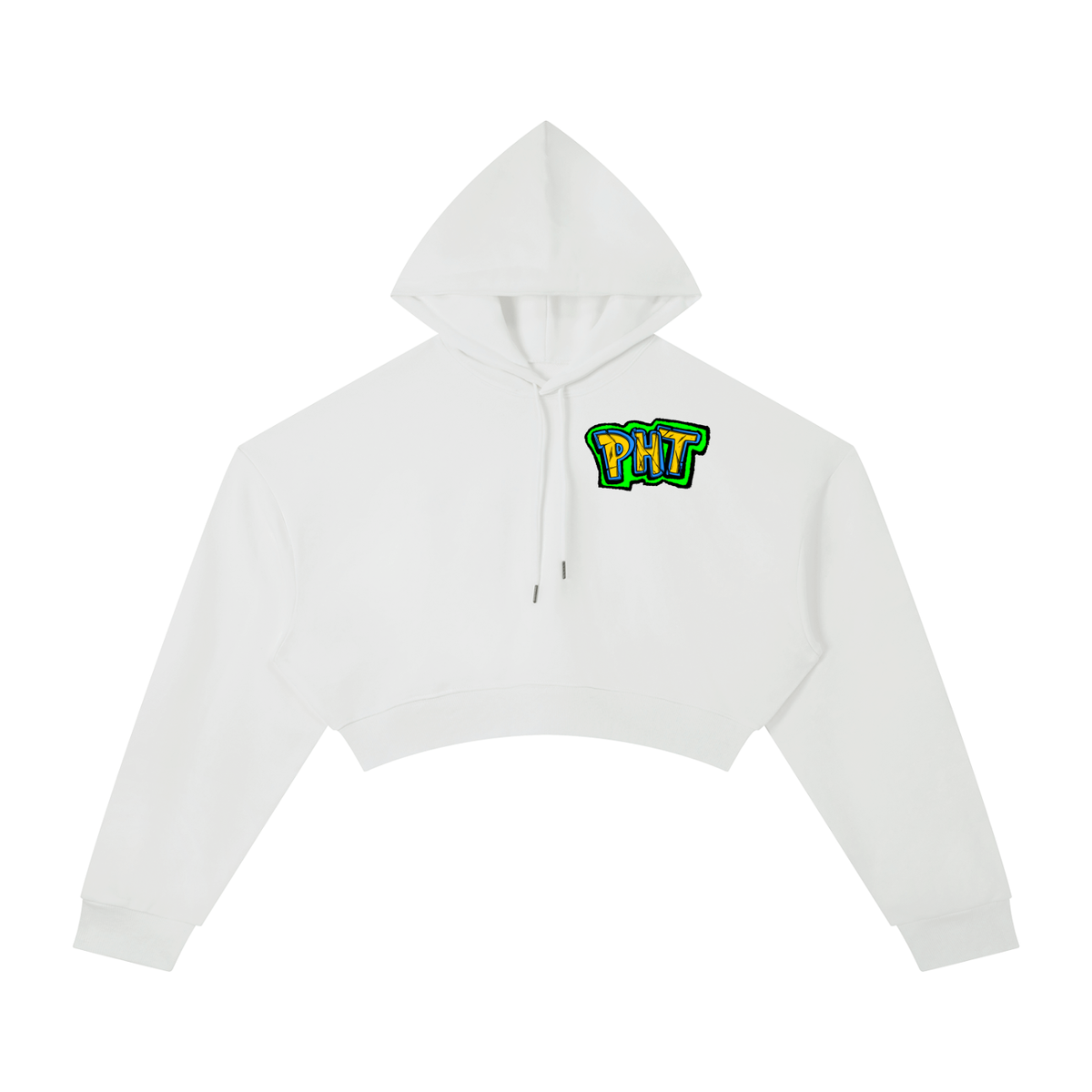 PHT Woman's Cropped Hoodie B&W Logo