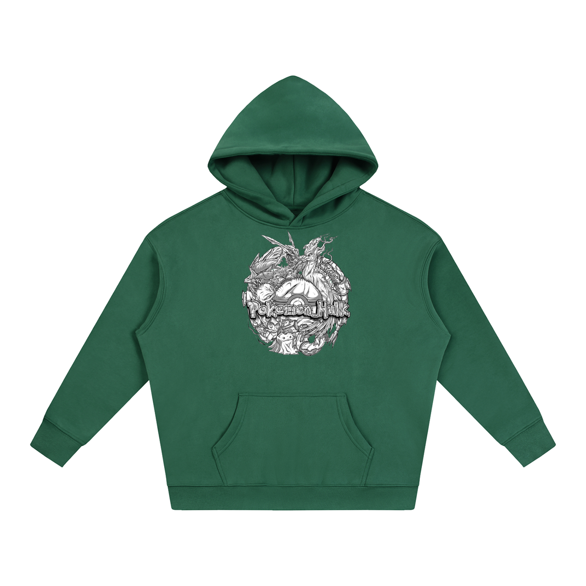 PHT Oversize Fleeced Hoodie B&W Logo