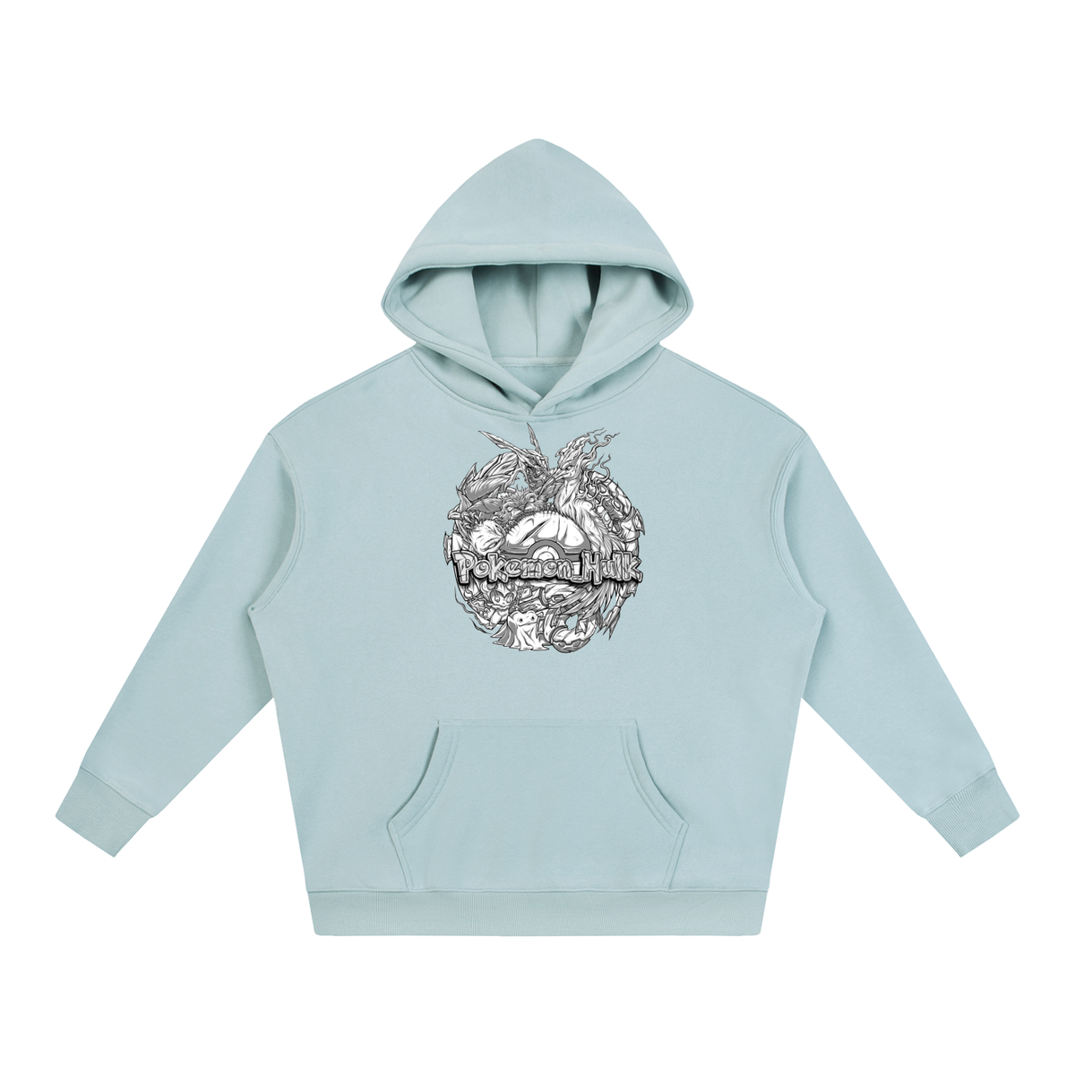 PHT Oversize Fleeced Hoodie B&W Logo