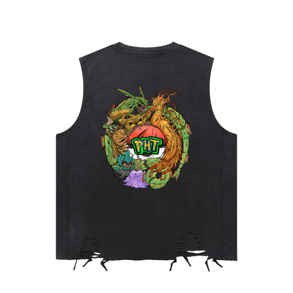 PHT  Snow Washed Raw-Hem Tank Top Colour logo