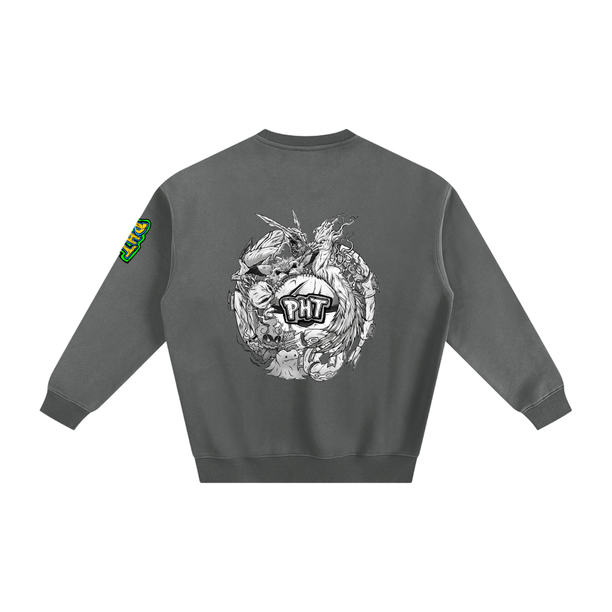 PHT Fleeced Sweatshirt B&W Logo