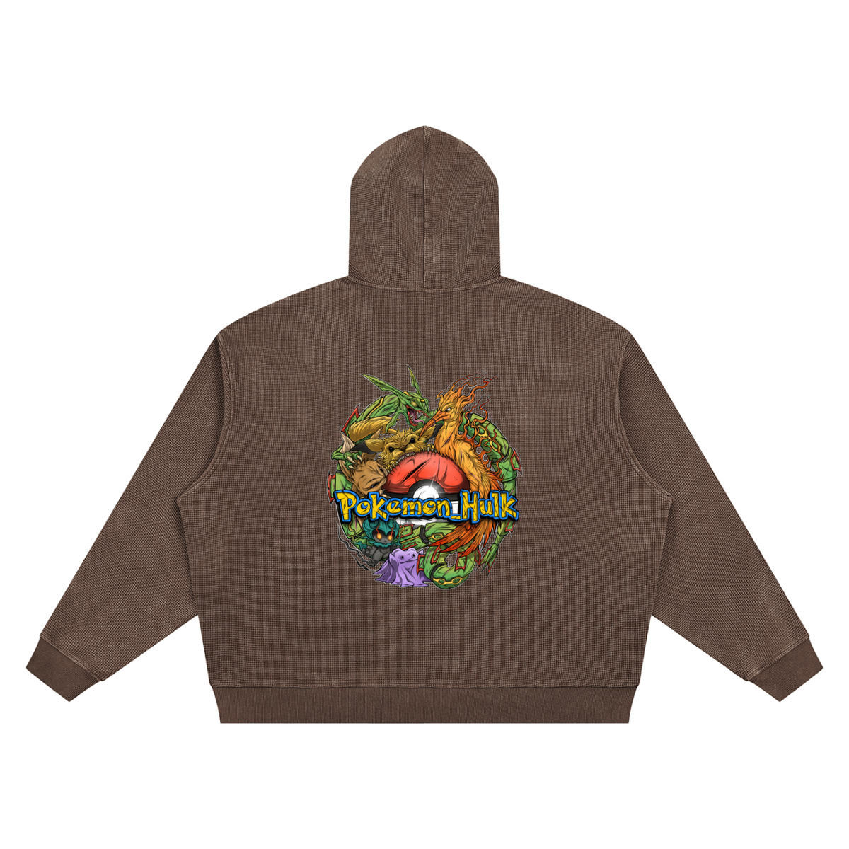 PHT  Vintage Wash Waffle Boxy Hoodie Colour Logo
