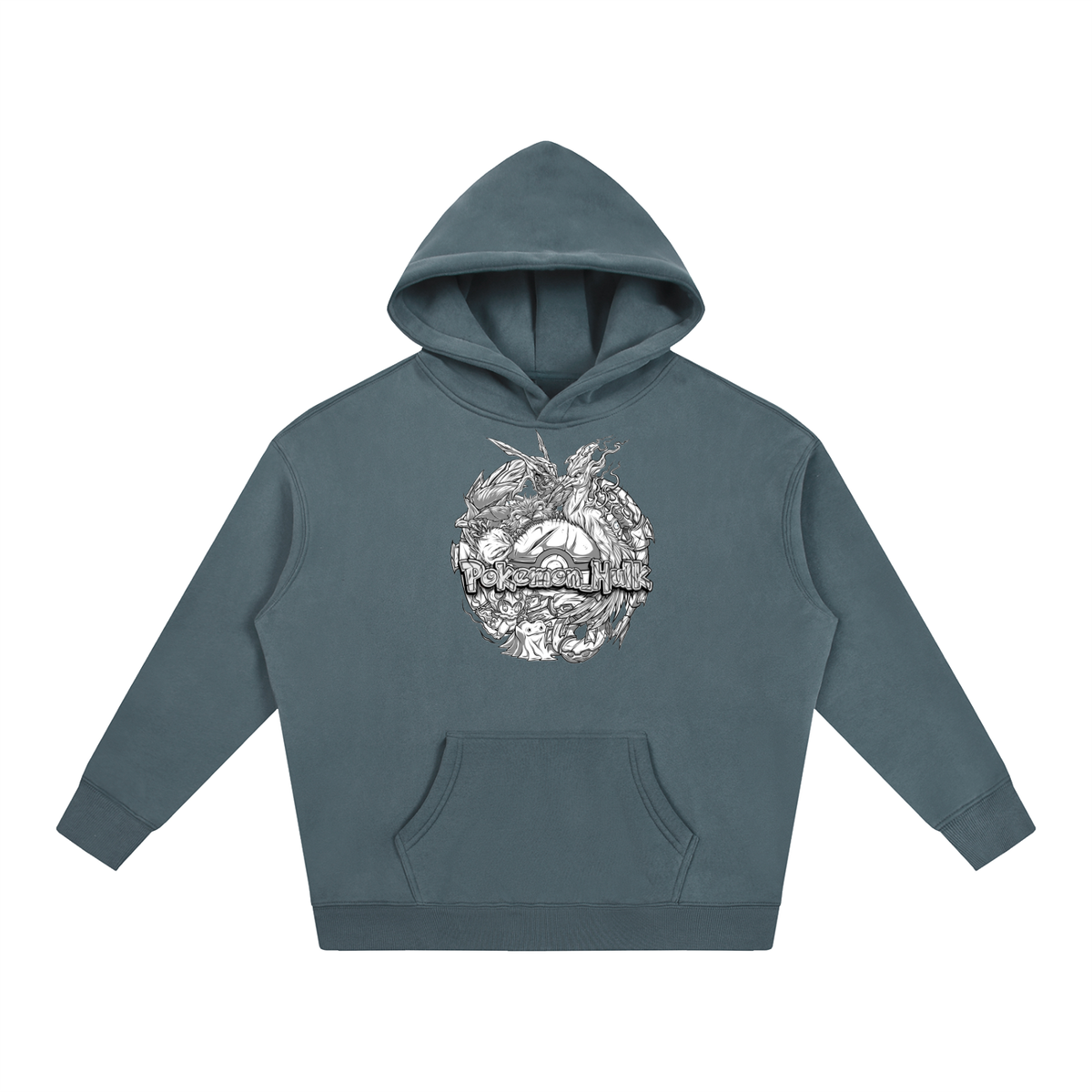 PHT Oversize Fleeced Hoodie B&W Logo