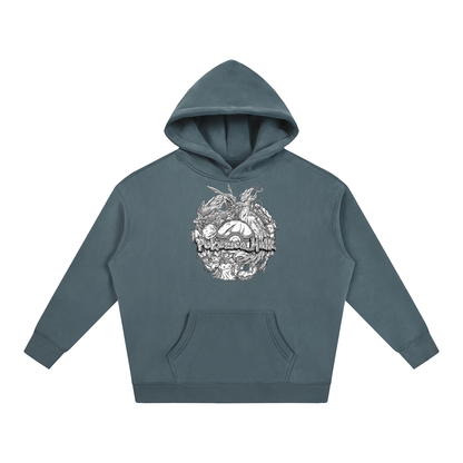 PHT Oversize Fleeced Hoodie B&W Logo