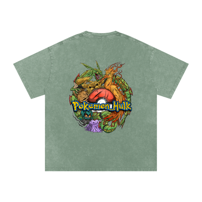 PHT Snow Washed Oversized Cotton T-Shirt Colour Logo