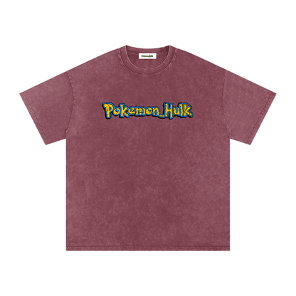 PHT Snow Washed Oversized Cotton T-Shirt Colour Logo