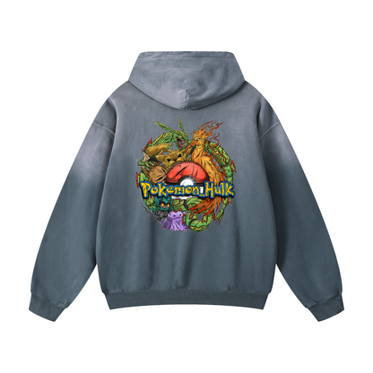PHT Heavyweight Sunfade Oversized Hoodie Colour Logo