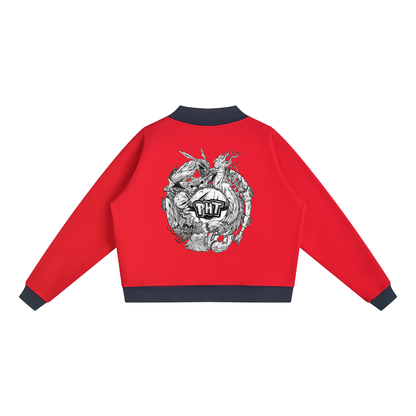 PHT Women’s Mock Neck Crewneck Sweatshirt B&W Logo