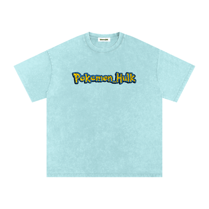 PHT Snow Washed Oversized Cotton T-Shirt B&W Logo
