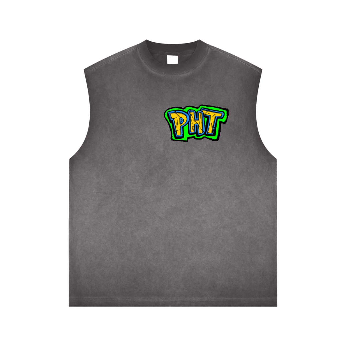 PHT Reverse Washed Tank Top B&W Logo