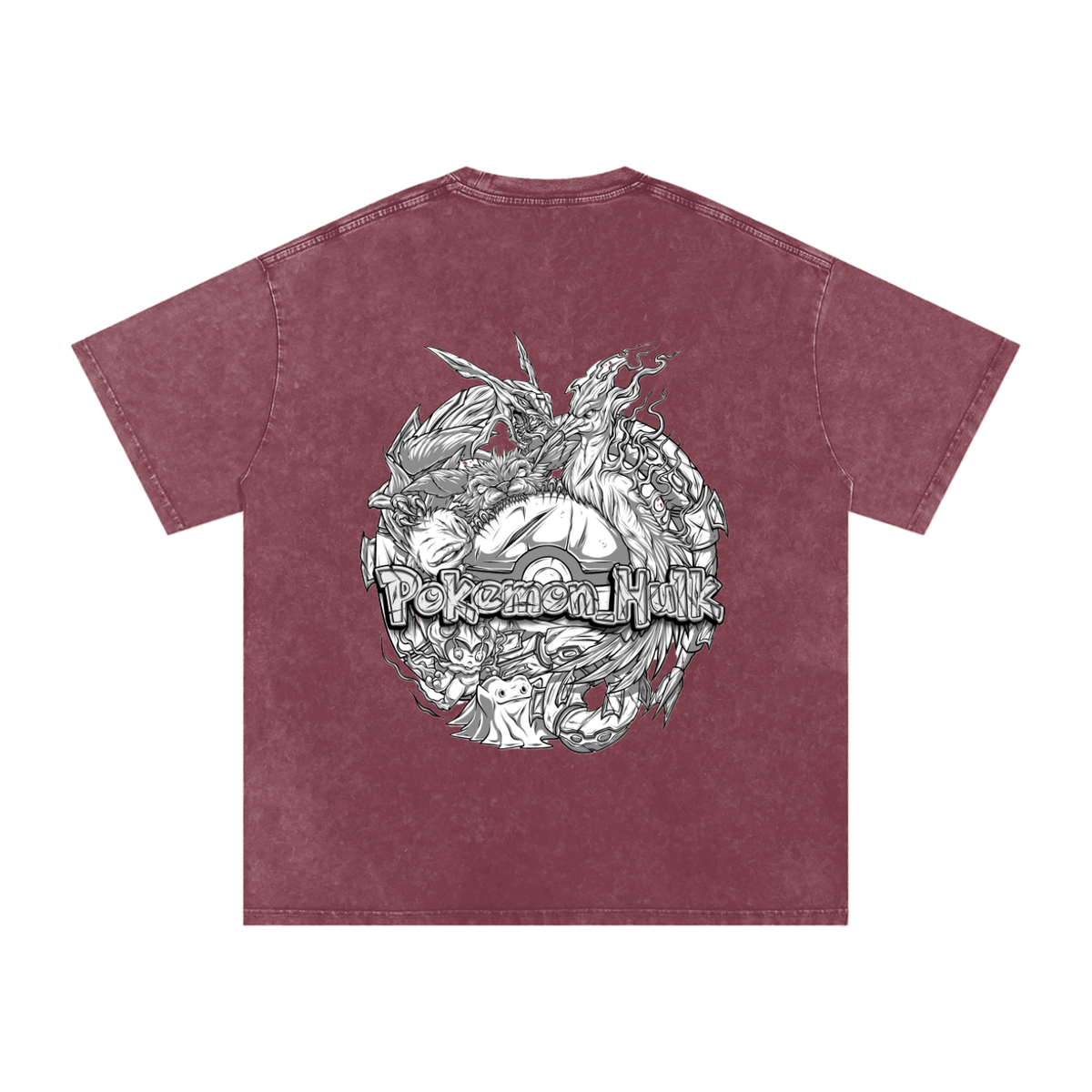 PHT Snow Washed Oversized Cotton T-Shirt B&W Logo