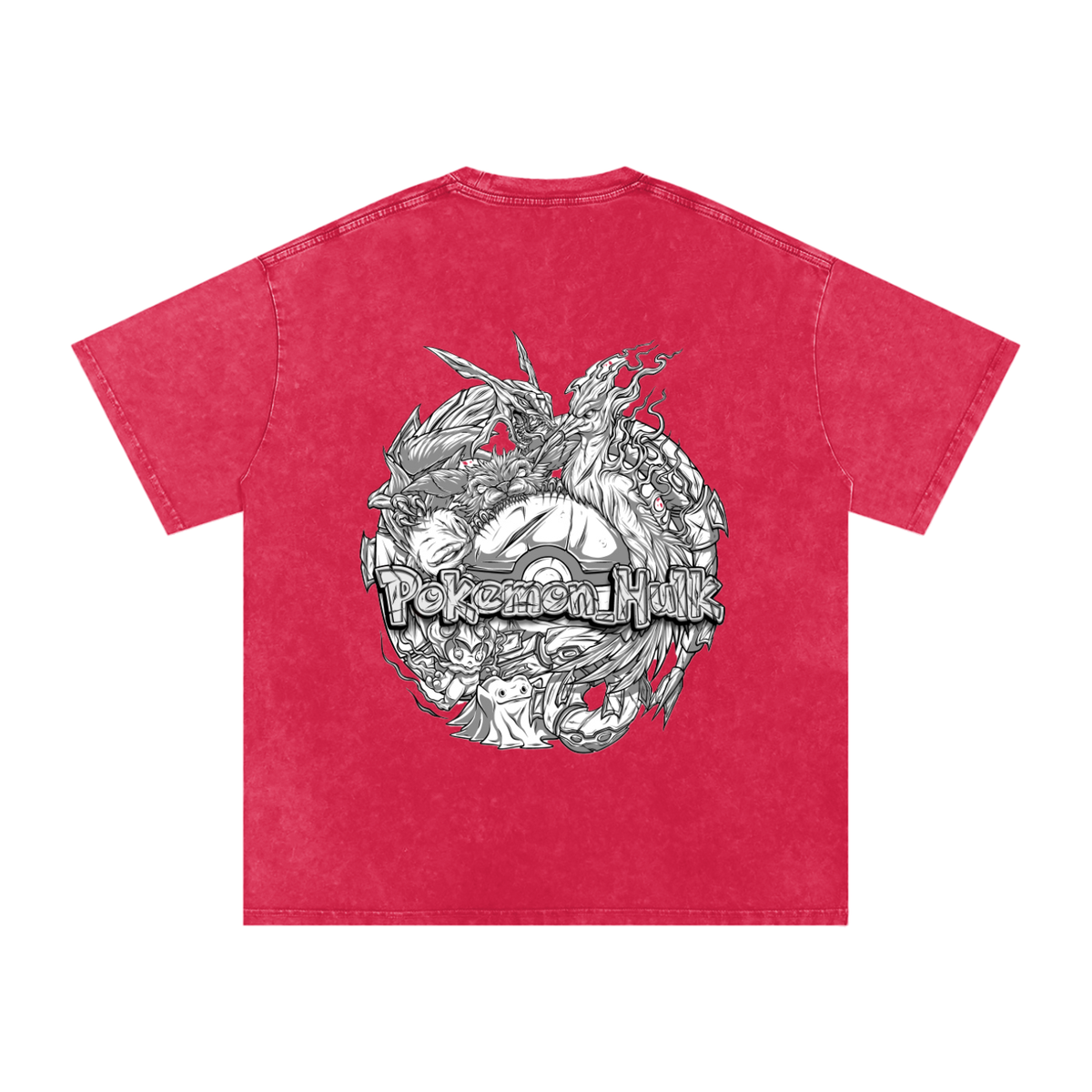 PHT Snow Washed Oversized Cotton T-Shirt B&W Logo