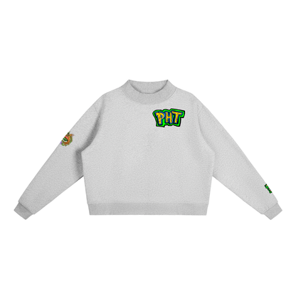 PHT Fleece Mock-Neck Crew Sweatshirt Colour Logo
