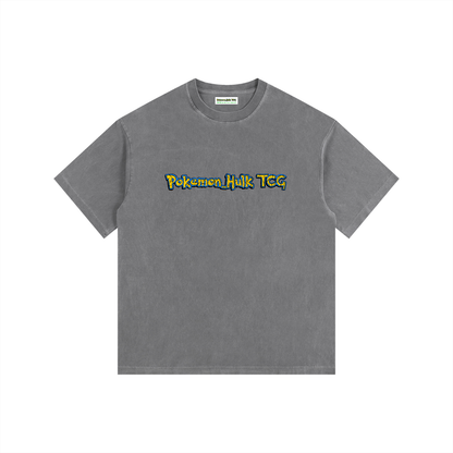 PHT Vintage Washed Oversized Cotton T-Shirt B&W Logo
