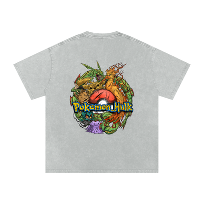 PHT Snow Washed Oversized Cotton T-Shirt Colour Logo