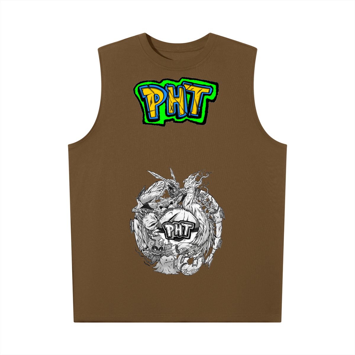 PHT Oversized Cotton Tank  B&W Logo