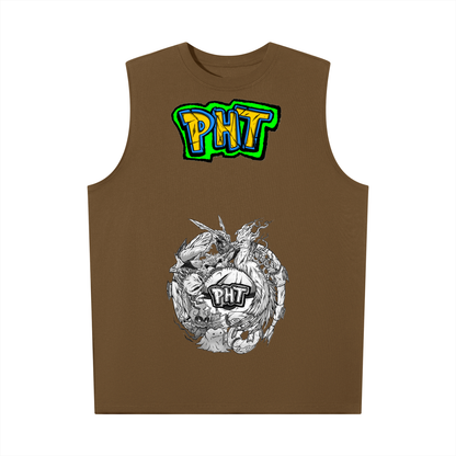 PHT Oversized Cotton Tank  B&W Logo