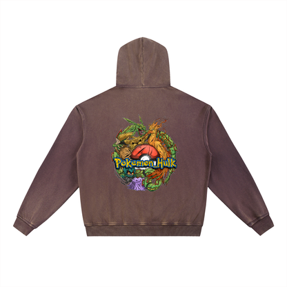 PHT Vintage Washed Gradient Fleece Hoodie Colour Logo