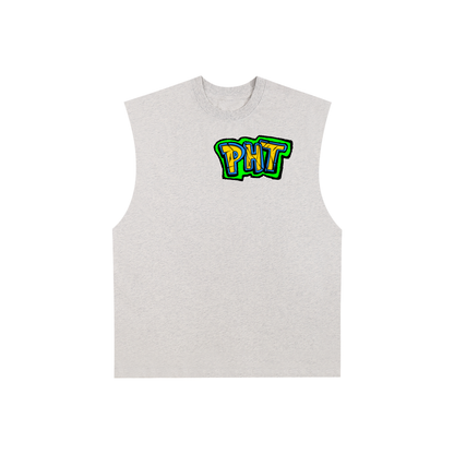 PHT  Raw Edge Cotton Tank Top Colour logo