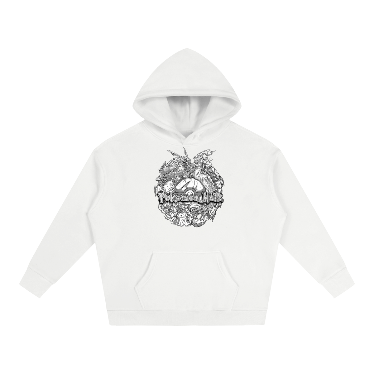 PHT Oversize Fleeced Hoodie B&W Logo