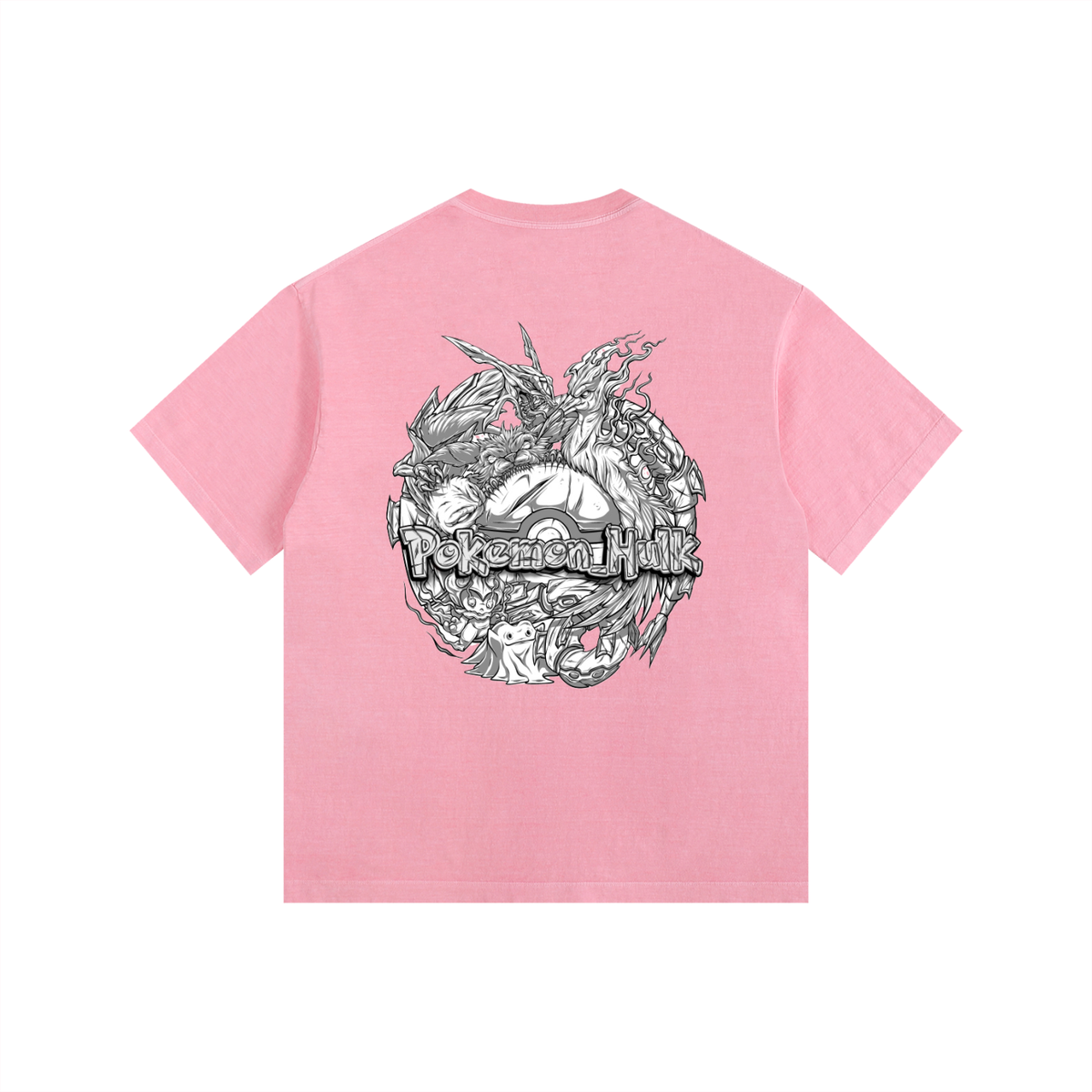 PHT Vintage Washed Oversized Cotton T-Shirt B&W Logo