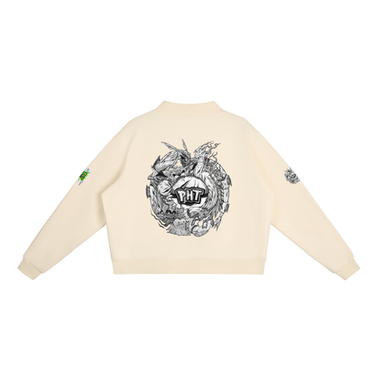 PHT Fleece Mock-Neck Crew Sweatshirt B&W Logo