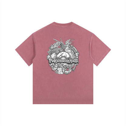 PHT Vintage Washed Oversized Cotton T-Shirt B&W Logo