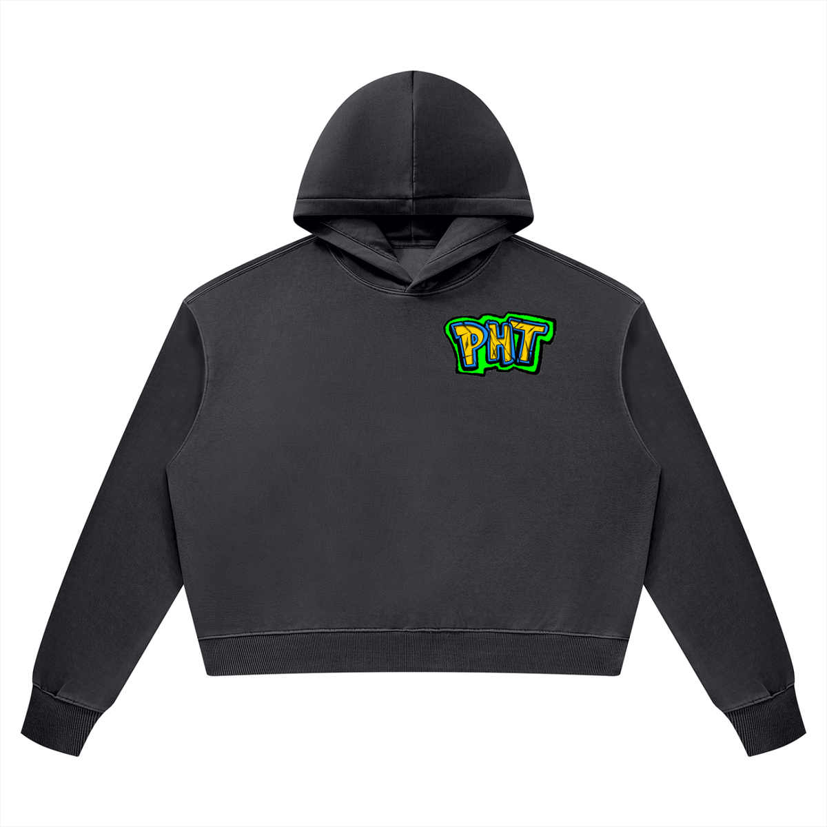 PHT Women’s Vintage Wash Heavyweight Hoodie B&W Logo