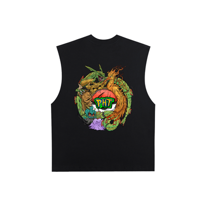 PHT  Raw Edge Cotton Tank Top Colour logo