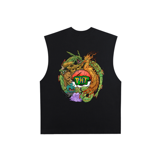 PHT  Raw Edge Cotton Tank Top Colour logo
