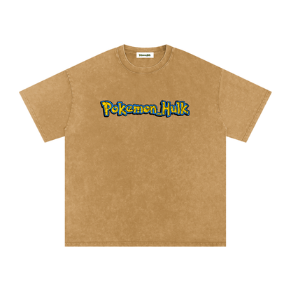 PHT Snow Washed Oversized Cotton T-Shirt Colour Logo