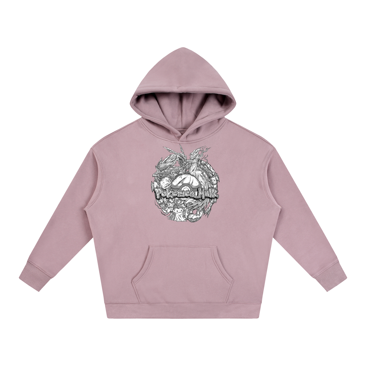 PHT Oversize Fleeced Hoodie B&W Logo